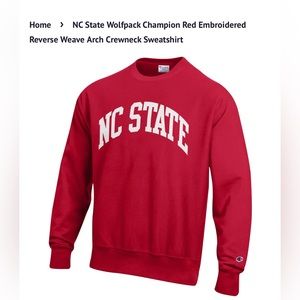 NWOT, NC State Wolfpack Champion Sweatshirt